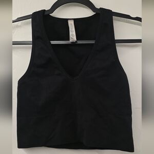 Athleta Ribbed Longline V-Neck Bra Tank | Black | Size M